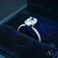 Natural oval diamond engagement ring with pavé band in 18k gold oval setting