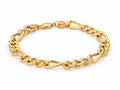 18K Yellow Gold Semi-Solid Figaro Bracelet