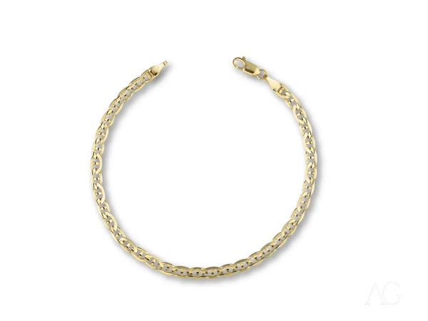 18k solid gold bracelet with navy link pattern and lobster clasp