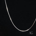 Delicate 18k white gold box chain - petite elegance