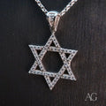 Elegant 18k White Gold Star of David with CZ