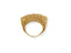 Elegant 18k yellow gold ring with textured rectangular top and sparkling stones