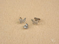 FlutterGleam – 18K White Gold Butterfly Stud Earrings