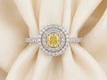 Yellow Diamond Double Halo Ring