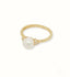 Lustrous 7mm pearl ring with diamond accents from Golden Elegance collection