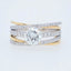 Two-tone 18k white gold art gold jewelry with 1ct natural diamond engagement ring