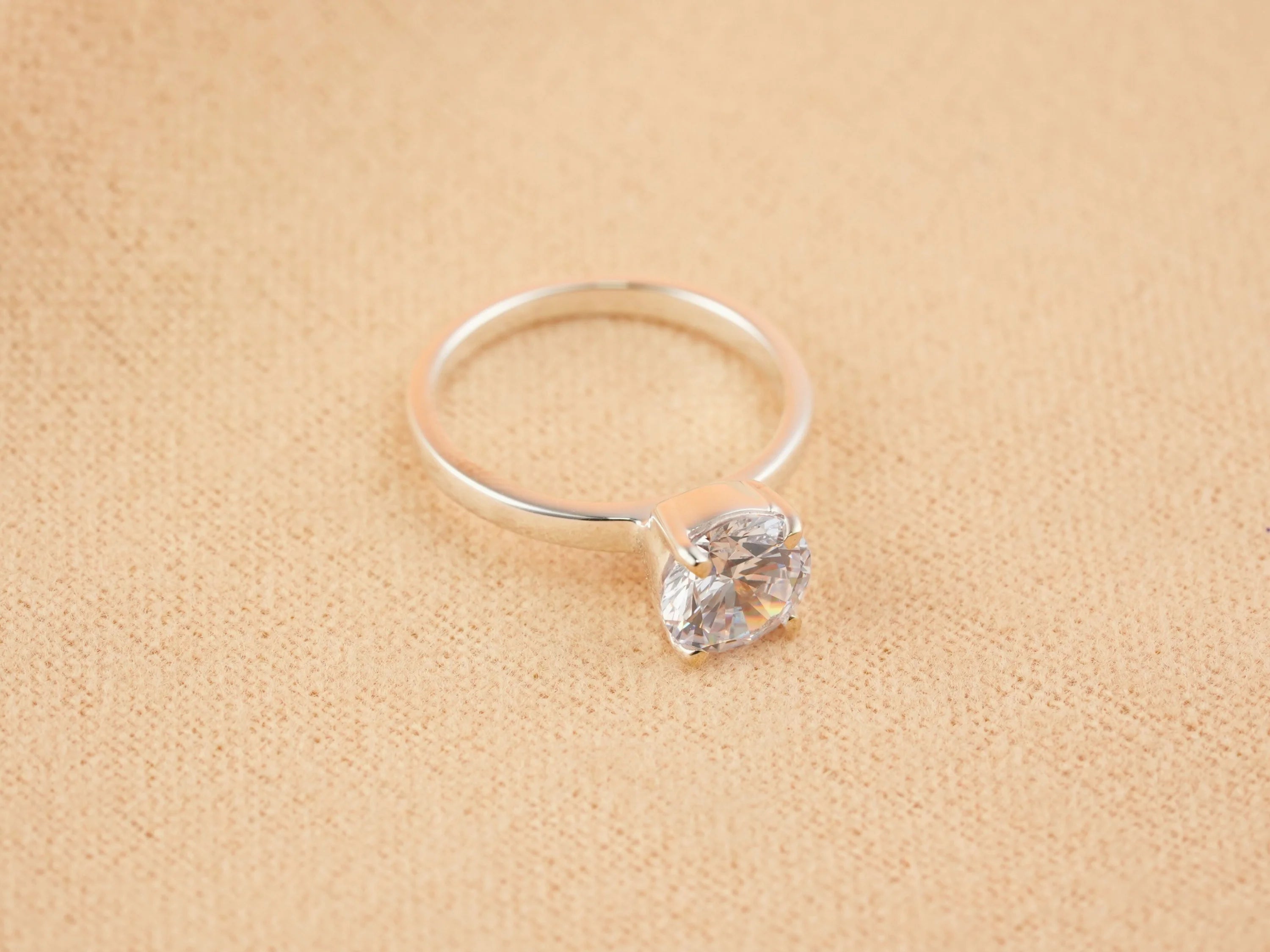 Lumina Promise Solitaire Silver Engagement Ring – Art Gold Jewelry