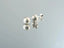 Matte silver sphere stud earrings in 18k white gold, elegant art gold jewelry piece