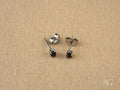 Noir Elegance: 18k White Gold Black Diamond Stud Earrings