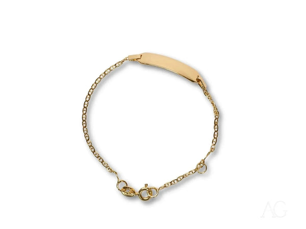 Personalized 18k art gold jewelry kids bracelet with navy link design
