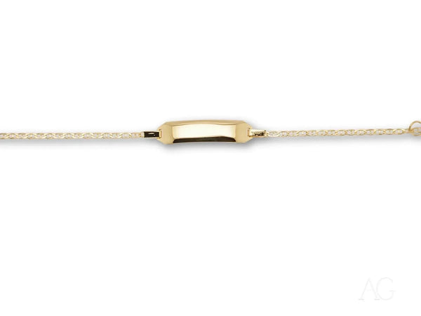 Personalized 18k art gold jewelry kids bracelet with navy link design