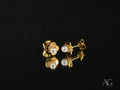 Petal Pearl – 18K Yellow Gold Floral Pearl Earrings