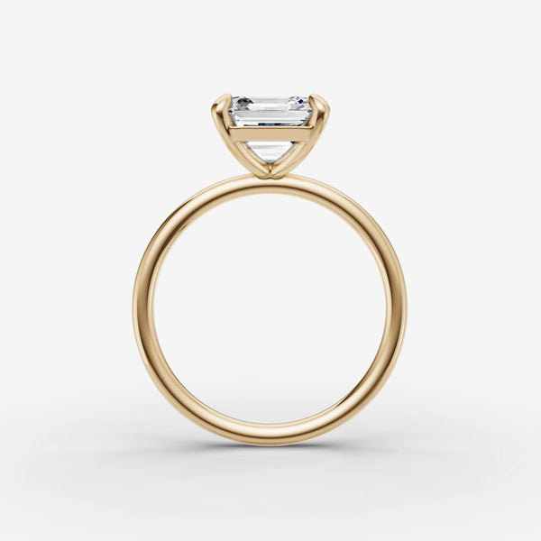 Solène Asscher Engagement Ring Setting in Solid Gold close-up detail