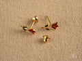 Rosé Charm: 18k Gold Delicate Rose Stud Earrings