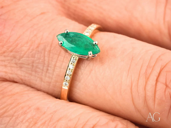 Royal Radiance 18k gold ring with marquise-shaped cubic zirconia sophistication