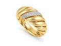 Twist of Light — 18K Gold Ring with 36 Natural Diamonds