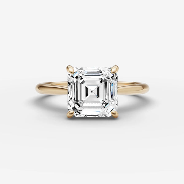 Cathedrale Asscher ring setting, view 1