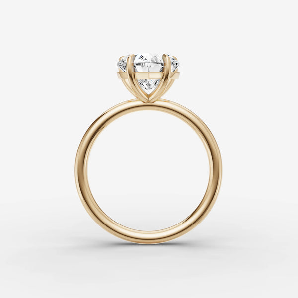 Solène Heart Engagement Ring Setting in Gold close-up detail