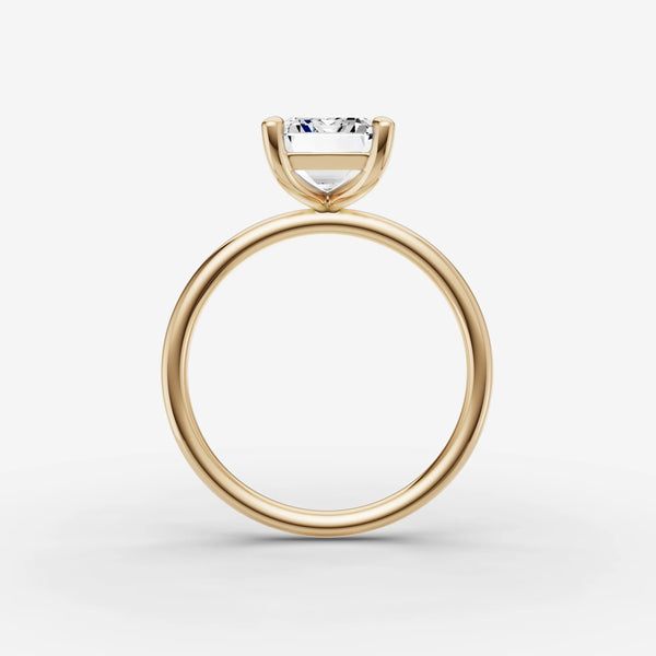 Solène Emerald Solitaire Engagement Ring Setting in Solid Gold close-up detail