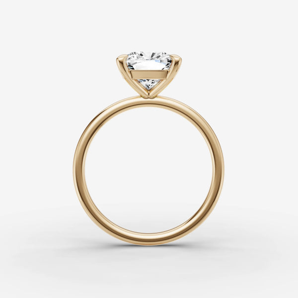 Solène Cushion Solitaire Engagement Ring Setting in Solid Gold close-up detail
