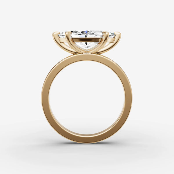 Horizon Marquise Engagement Ring Setting in Solid Gold close-up detail