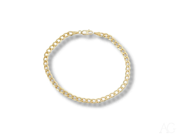 Solid 18k gold Cuban link bracelet with lobster clasp