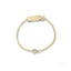 Shiny 18k solid gold ID bracelet for kids with a textured rectangular customizable ID plate