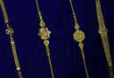 Gold floral lanyard in elegant fine jewelry with intricate art gold designs