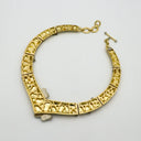 Art gold jewelry: gold filigree collar necklace with toggle clasp