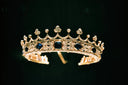 Ornate ancient jewelry tiara with famous diamonds and blue gems like Cleopatras
