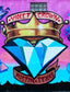 a painting of a crown and a blue diamond