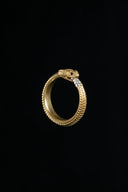 Stunning 18k gold serpent ring with detailed scales and eye