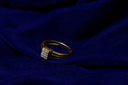 Exquisite art gold jewelry square clear stone ring in Everett