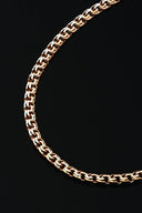 Sleek rose gold chain in luxury jewelry: polished interlocking links