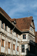 Half-timbered building evoking royal jewels art gold jewelry elegance