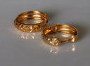 Pair of textured faceted custom gold hoop earrings