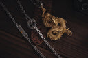 Stunning 18k gold dragon pendant in men’s fashion art gold jewelry