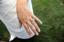 A sparkling silver-toned diamond engagement ring highlighting fine jewelry in emerging gold jewelry trends.