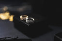 A sparkling silver band engagement ring with multiple rows of stones complements fine jewelry and gold jewelry collections.