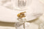 a wedding ring on a table