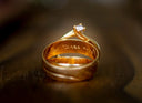 18k gold engagement ring back with twisted design and inscription