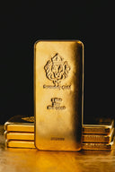 Polished 1kg Scottish gold bar with royal crest and 999.9 fine gold engraving