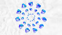 Faceted blue gemstones in spiral rivaling Hope Diamond royal jewels