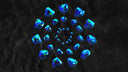 Faceted blue Graff Diamonds in circular pattern of royal jewels