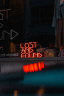a sign with a word on it
