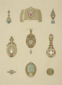 Collection of ornate antique jewelry pieces