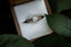 Elegant wedding rings in a box.