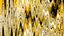 Abstract wavy lines in gold, black, and white.