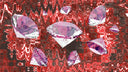 Several pink diamonds scattered on a red abstract background