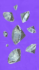 Scattered diamonds on a purple background